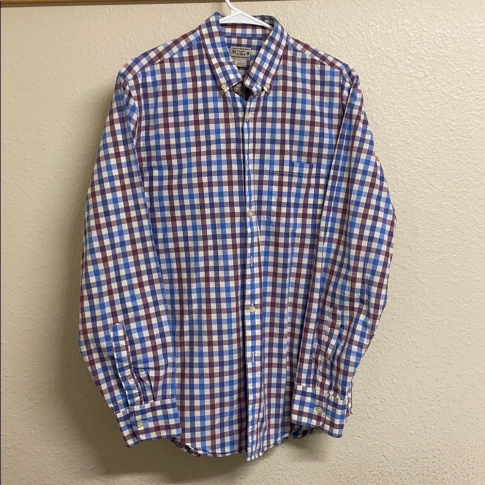 J Crew gingham button up shirt